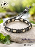 Anti-Zecken-Halsband aus EM‑Keramik Silber Diamant